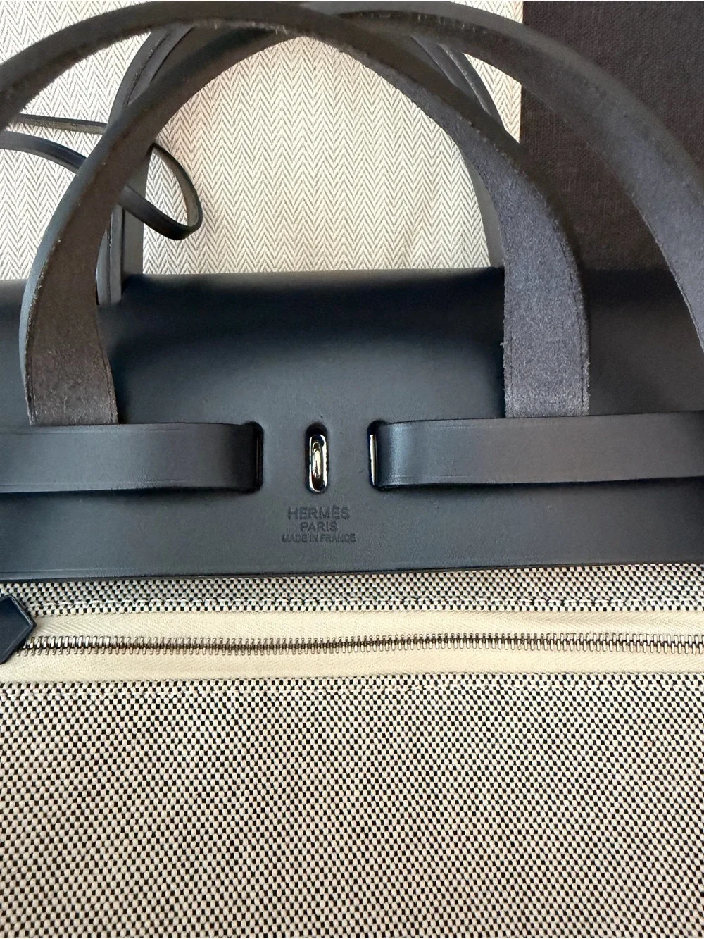 HERMES Herbag A Dos Zip Hunter Criss Viking Retourne Backpack Navy Blue